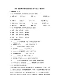 2023年陕西省渭南市澄城县中考语文一模试卷（含答案）