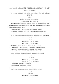 专题05：古诗词赏析-2022-2023学年七年级语文下学期期中期末专题训练与模拟测试（江苏专用）