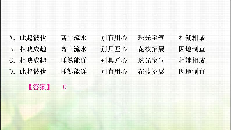 中考语文复习专题三词语的理解与运用教学课件07