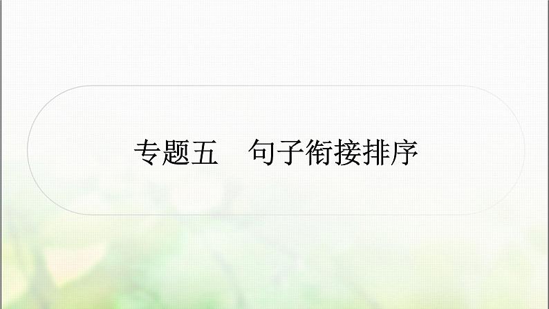 中考语文复习专题五句子衔接排序教学课件第1页