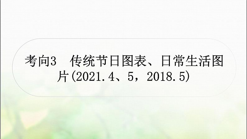 中考语文复习考向传统节日图表、日常生活图片教学课件第1页