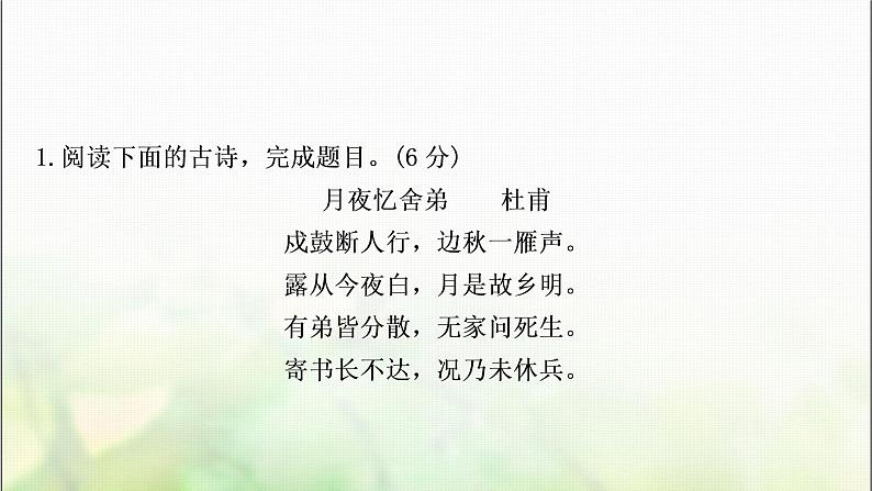 中考语文复习专题十古诗词阅读作业课件03