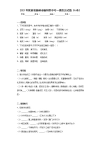 2021年陕西省榆林市榆阳区中考一模语文试题（A卷（含答案）