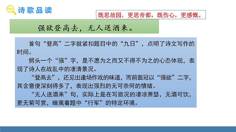 部编版七年级语文上册课件 第三单元  课外古诗词诵读 《行军九日思长安故园》07