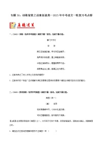 专题30：诗歌鉴赏之边塞征战类【习题精练】-备战2023年中考语文一轮复习考点帮（全国通用）
