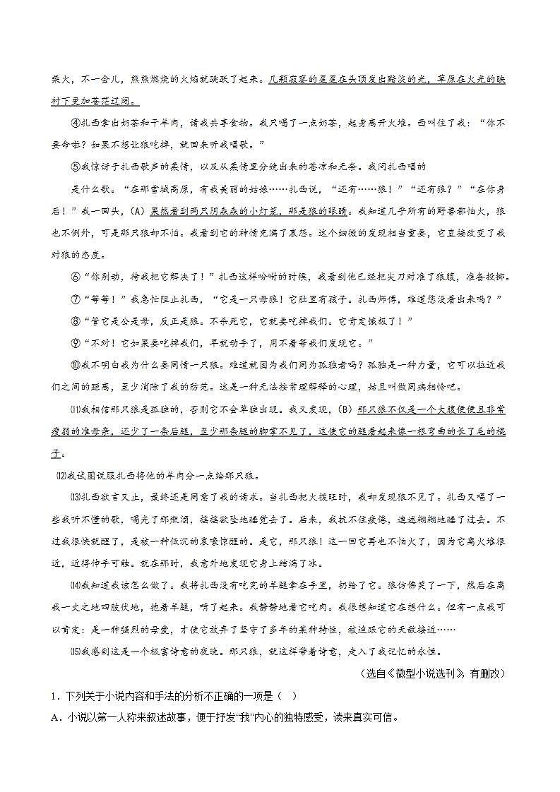 专题14：记叙文阅读之句段的作用【习题精练】-备战2023年中考语文一轮复习考点帮（全国通用） （原卷版）第2页