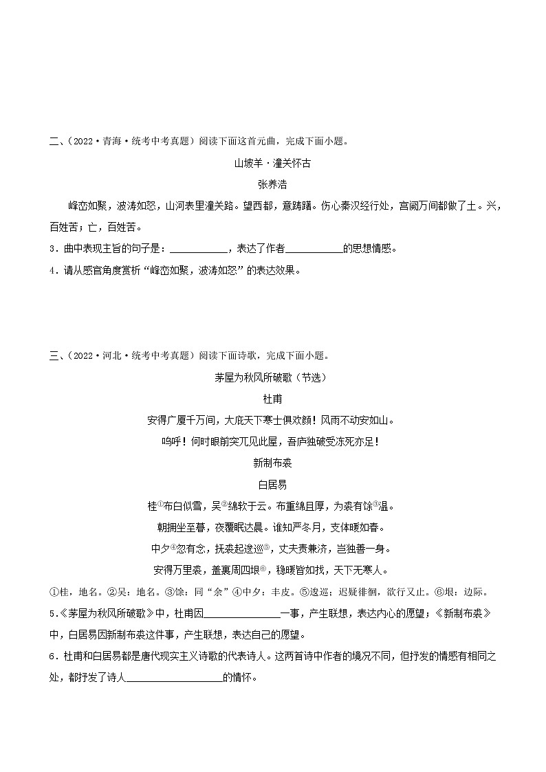 备战2023年中考语文一轮复习课件+习题  专题29：诗歌鉴赏之爱国忧民类 （全国通用）02