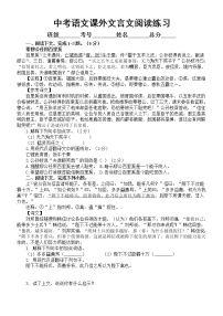 初中语文中考复习课外文言文阅读练习（附参考答案和解析）
