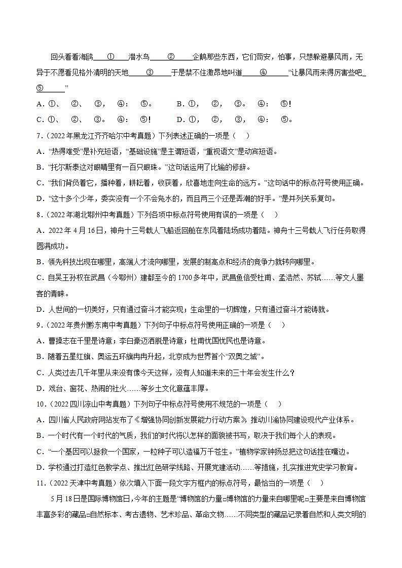 专题03：标点符号【专题检测】-备战2023年中考语文一轮复习通关宝典（原卷版）第3页