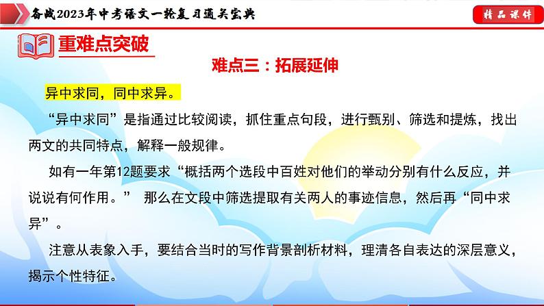 备战2023年中考语文一轮复习通关宝典  专题18：九年级下册文言文整理【课件讲练】第7页