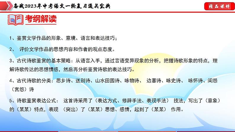 备战2023年中考语文一轮复习通关宝典  专题23：八年级下册诗歌整理【课件讲练】第6页