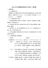 2021年山东省聊城市阳谷县中考语文一模试卷