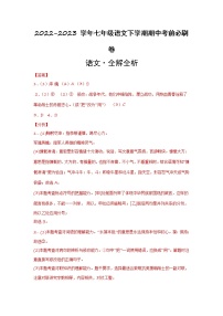 语文（上海B卷）——2022-2023学年语文七年级下册期中综合素质测评卷（含解析）