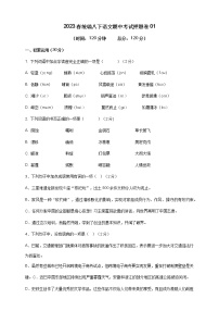 2023学年统编版语文八年级下册期中考试押题卷01(原卷版+解析版)