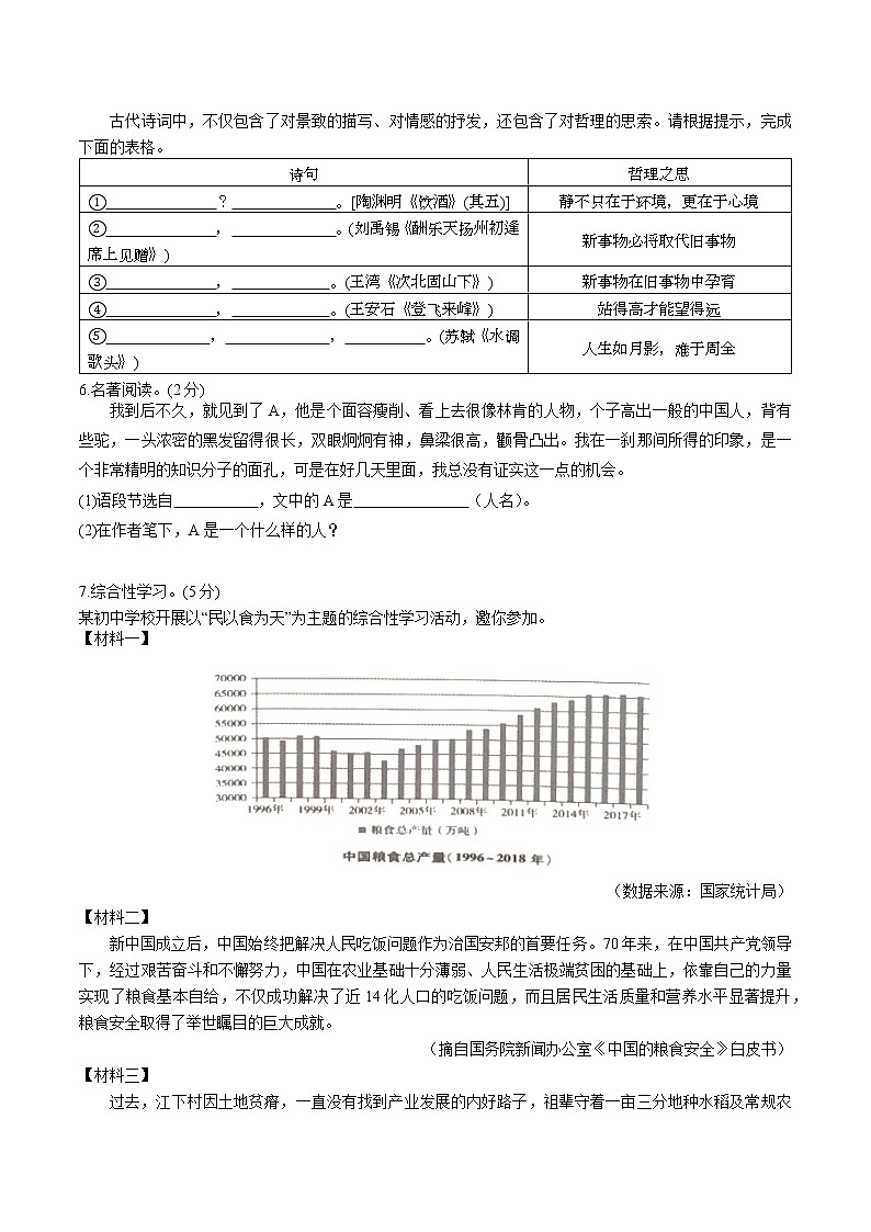 2023年山东省东营市初中学业水平考试语文模拟题15（含答案）第2页