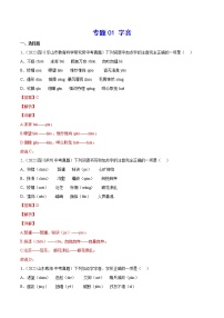 2023年中考语文二轮复习基础考点专题01 字音(考点训练)(教师版)