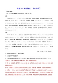 2023年中考语文二轮复习基础考点专题19 名著阅读：《水浒传》(教师版)