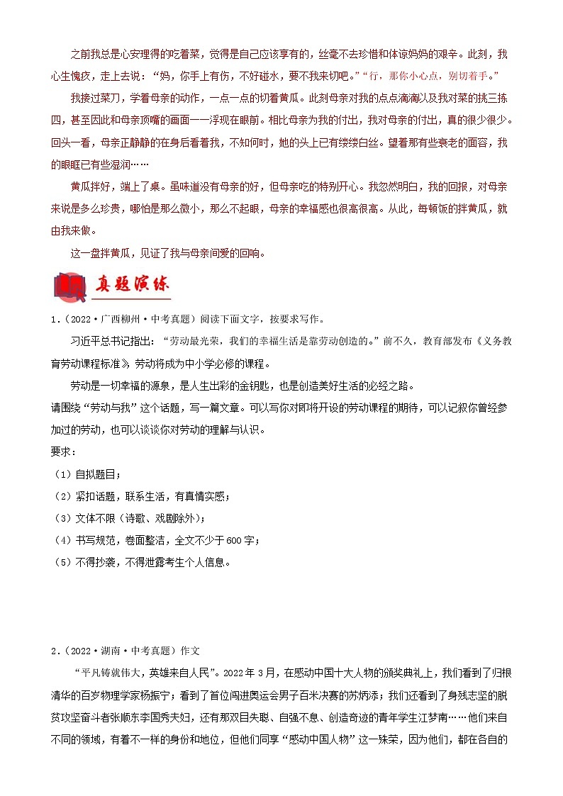 2023年中考语文一轮复习通关练习专题30：话题作文训练（教师版）第2页