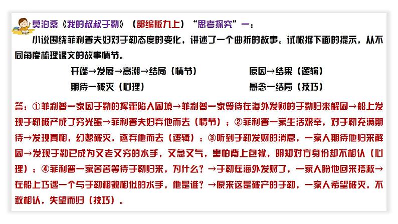 中考语文二轮复习文本阅读散文阅读汇编课件专题12  文章内容及情节的概括梳理 (含答案)04