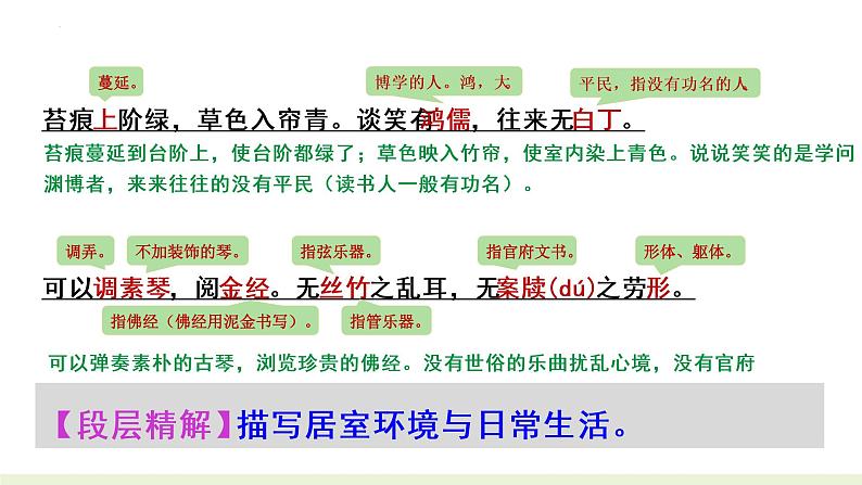 中考一轮文言文复习《陋室铭》课件第7页