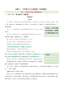 中考语文一轮复习专题11  中考一轮复习之小说阅读之6体悟小说主题，解答感悟启示（过关测试）教师版