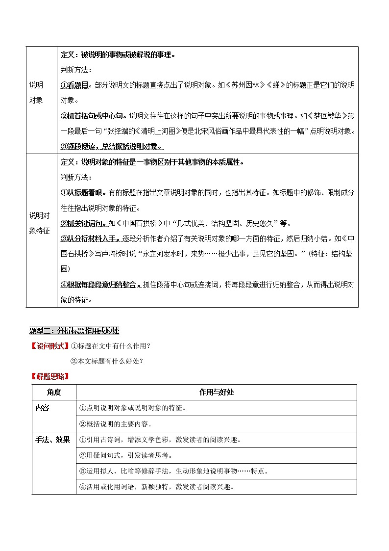 中考语文一轮复习专题14  说明文阅读（知识清单）第3页