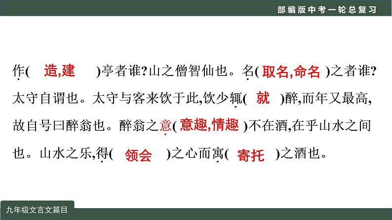 中考语文一轮复习考点讲练测课件专题04  文言文阅读之课内文言文阅读（含比较阅读）九年级课标篇目 (含答案)05