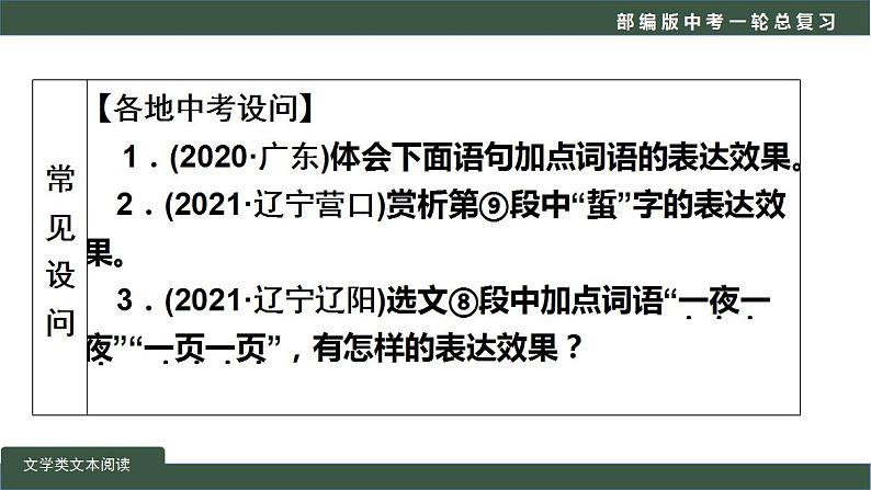 中考语文一轮复习考点讲练测课件专题04  现代文阅读之品味鉴赏 (含答案)第5页