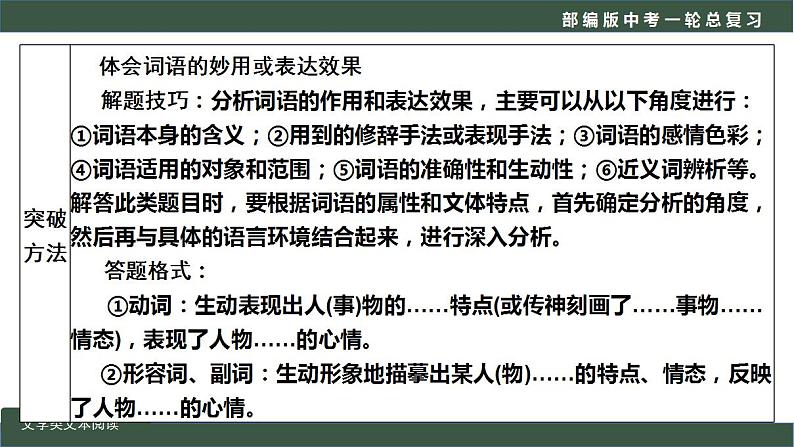 中考语文一轮复习考点讲练测课件专题04  现代文阅读之品味鉴赏 (含答案)第6页