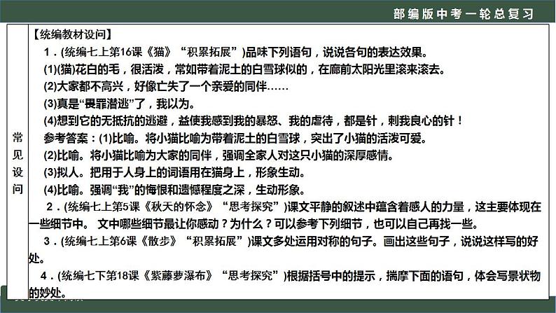 中考语文一轮复习考点讲练测课件专题04  现代文阅读之品味鉴赏 (含答案)第8页