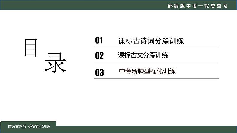 中考语文一轮复习考点讲练测课件专题04  语言文字运用之古诗文默写及鉴赏（强化训练） (含答案)第2页