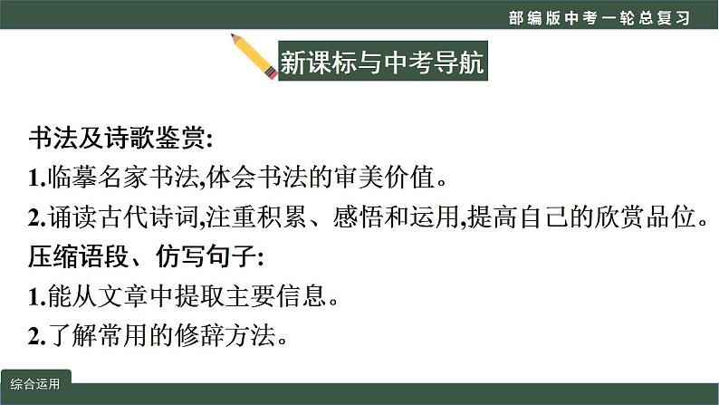中考语文一轮复习考点讲练测课件专题05  语言文字运用之综合运用 (含答案)第3页
