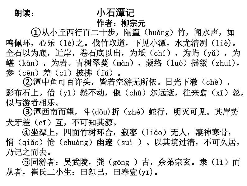 人教部编版八年级语文下册10.小石潭记   课件第3页