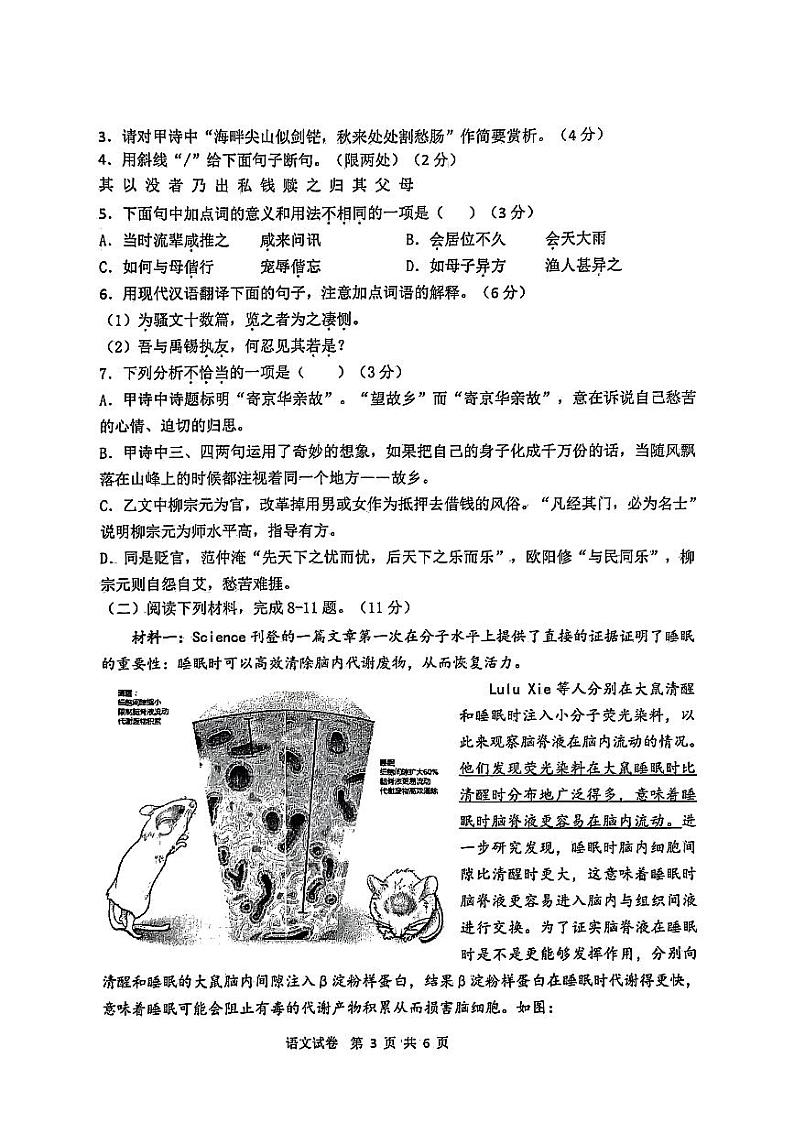 徐州市沛县2023年九年级联盟考试模拟（一）语文03