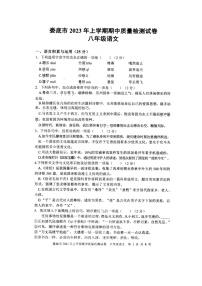 湖南省娄底市涟源市2022-2023学年八年级下学期期中语文试题