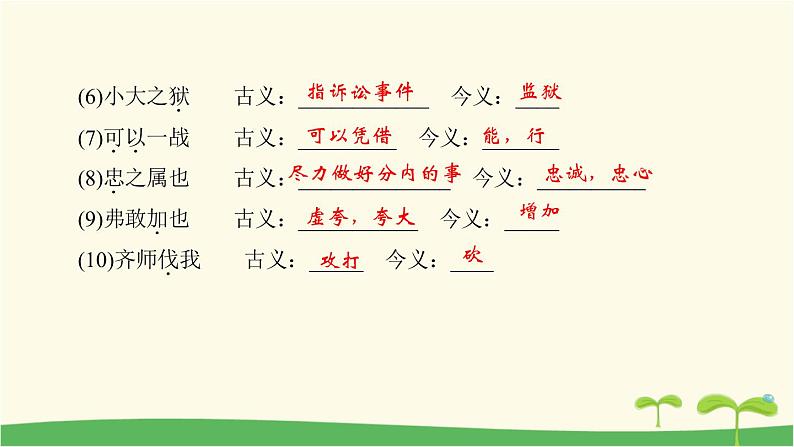 九年级语文下册第六单元《曹刿论战》作业课件第6页