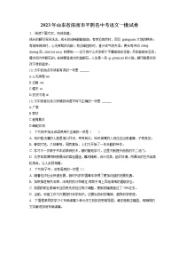 2023年山东省济南市平阴县中考语文一模试卷(含答案解析)