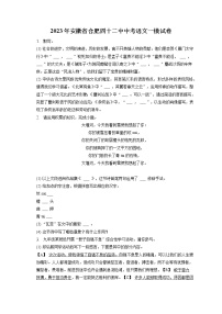 2023年安徽省合肥四十二中中考语文一模试卷(含答案解析)