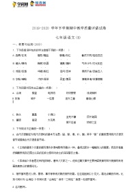 河南省许昌市禹州市2019-2020学年七年级下学期期中语文试题(B)