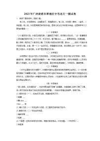 2023年广西贵港市覃塘区中考语文一模试卷(含答案解析)
