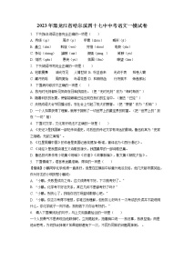 2023年黑龙江省哈尔滨四十七中中考语文一模试卷(含答案解析)