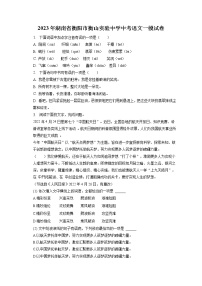 2023年湖南省衡阳市衡山实验中学中考语文一模试卷(含答案解析)