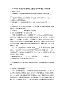 2023年宁夏吴忠市盐池县五校联考中考语文一模试卷(含答案解析)