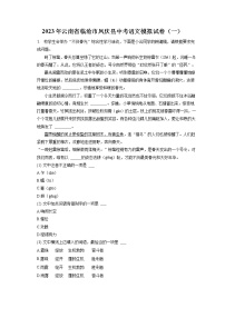 2023年云南省临沧市凤庆县中考语文模拟试卷（一）(含答案解析)