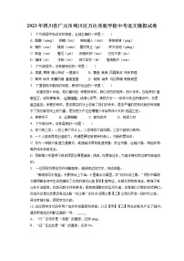 2023年四川省广元市利川区万达实验学校中考语文模拟试卷(含答案解析)