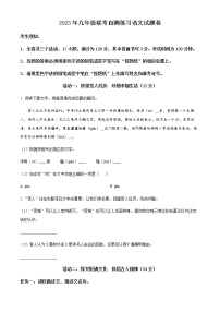 精品解析：2023年浙江省金华市婺城区中考模拟语文试题