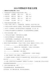 青海省2019年中考语文试卷附参考答案