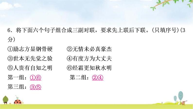 中考语文复习积累运用专题四对联、谜语作业课件08
