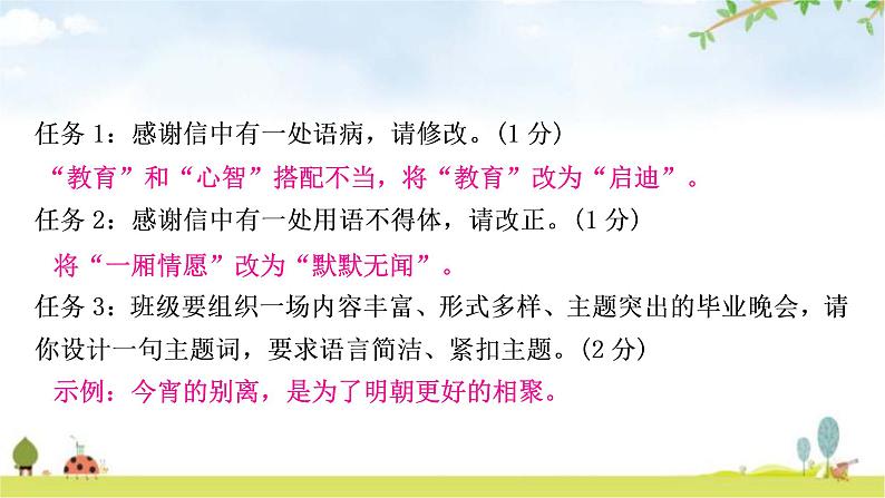 中考语文复习积累运用专题七应用文语段综合作业课件第5页