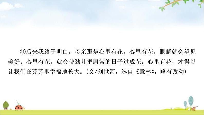 中考语文复习现代文阅读专题十一文学作品阅读1-6作业课件第8页